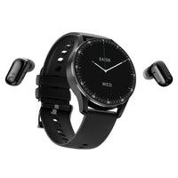 X7 Smart Watch Touch Screen Sports Fitness Tracker Heart Rate Monitor with TWS Bluetooth Earphones-Black