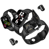 X8 Smart Watch Touch Screen Sports Fitness Tracker Heart Rate Monitor with TWS Bluetooth Earphones