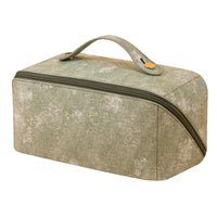 Large Opening PU Leather Makeup Bag-Green