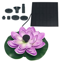 Lotus Leaf Solar Water Floating Fountain Pump with Solar Panel Purple