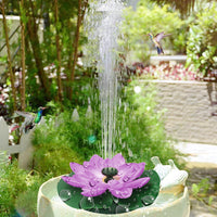 Lotus Leaf Solar Water Floating Fountain Pump with Solar Panel Purple