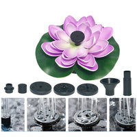 Lotus Leaf Solar Water Floating Fountain Pump with Solar Panel Purple