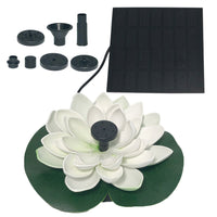 Lotus Leaf Solar Water Floating Fountain Pump with Solar Panel White