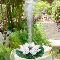 Lotus Leaf Solar Water Floating Fountain Pump with Solar Panel White