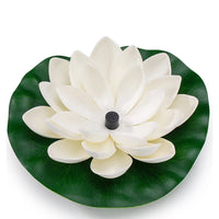 Lotus Leaf Solar Water Floating Fountain Pump with Solar Panel White