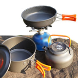 10Pcs Portable Camping Cookware Set for Outdoor Camping Hiking Picnic Orange