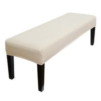 Stretch Jacquard Dining Bench Cover Bench Seat Protector Cover for Living Room Bedroom Kitchen Beige