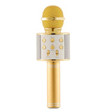 Kids Portable Bluetooth Wireless Karaoke Microphone with LED Lights Gold