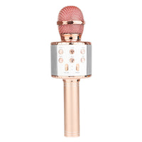 Kids Portable Bluetooth Wireless Karaoke Microphone with LED Lights Rose Gold