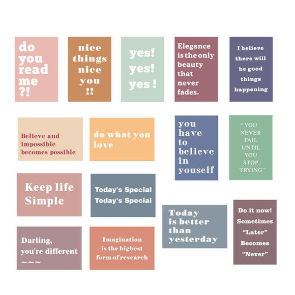 15Pcs Motivation Quote Cards Positive Affirmation Novelty Word Wall Collage Kit