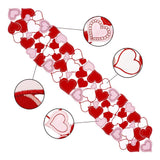 Long Embroidered Red Pink Love Heart Table Runner Romantic Events Tablecloth Placemats