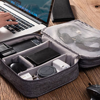 Cable Organizer Bag Charger USB Electronic Accessories Storage Travel Case Grey