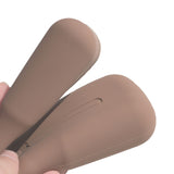 Portable Travel Makeup Brush Holder Silicone Makeup Brush Case Bag Brown