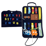 Montessori Busy Board Felt Toddler Sensory Board Toddler Travel Educational Toy-Navy Blue