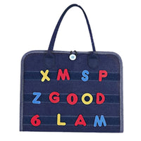 Montessori Busy Board Felt Toddler Sensory Board Toddler Travel Educational Toy-Navy Blue