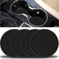 4Pcs Universal Car Cup Coaster Non-Slip Cup Holders Car Interior Accessories Black