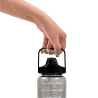 2L Large Capacity Black Water Bottle Drinking Bottle with Bottle Pouch Sleeve