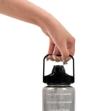 2L Large Capacity Black Water Bottle Drinking Bottle with Bottle Pouch Sleeve