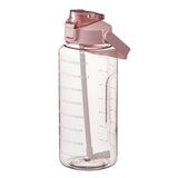 2L Large Capacity Pink Water Bottle Drinking Bottle with Bottle Pouch Sleeve