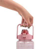 2L Large Capacity Pink Water Bottle Drinking Bottle with Bottle Pouch Sleeve