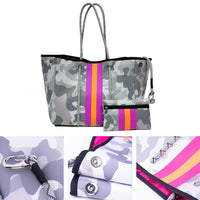 Neoprene Beach Bag Travel Tote Bag with Zipper Pockets