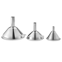 3Pcs/Set Small Medium Large Stainless Steel Liquid Funnel Kitchen Tool