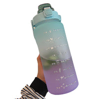 2L Large-capacity Water Bottle With Time Markings Motivational Drink Flask