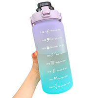 2L Large-capacity Water Bottle With Time Markings Motivational Drink Flask