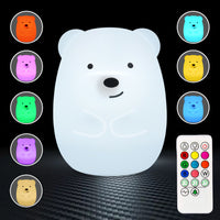 Rechargeable Silicone Animal Touch LED Night Light Nursery Lamp Dimmable