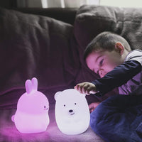 Rechargeable Silicone Animal Touch LED Night Light Nursery Lamp Dimmable