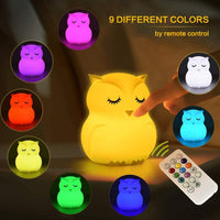 Rechargeable Silicone Animal Touch LED Night Light Nursery Lamp Dimmable