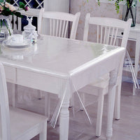 Rectangle Clear PVC Tablecloth Protector Dining Table Cover Oil Proof Transparent Table Cover-140x60cm