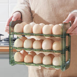 3-Layer Egg Holder for Refrigerator Egg Storage Rack Refrigerator Space Saver Green