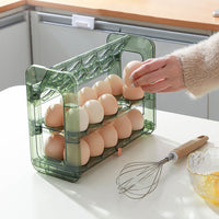 3-Layer Egg Holder for Refrigerator Egg Storage Rack Refrigerator Space Saver Green