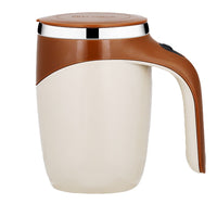 Auto Self Stirring Coffee Mug Rechargeable Automatic Magnetic Stirring Stainless Steel Cup Brown