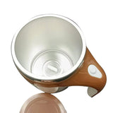 Auto Self Stirring Coffee Mug Rechargeable Automatic Magnetic Stirring Stainless Steel Cup Brown