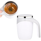 Auto Self Stirring Coffee Mug Rechargeable Automatic Magnetic Stirring Stainless Steel Cup White