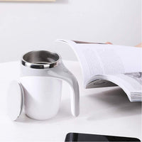 Auto Self Stirring Coffee Mug Rechargeable Automatic Magnetic Stirring Stainless Steel Cup White