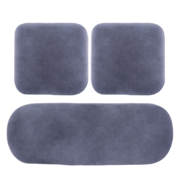 3Pcs Universal Car Seat Cover Front Rear Cushion Plush Pad Protector Mat Warm Grey