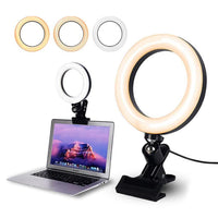 Video Conference Lighting Kit Dimmable LED Ring Light with Clip