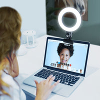 Video Conference Lighting Kit Dimmable LED Ring Light with Clip