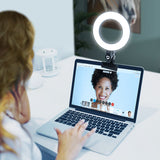 Video Conference Lighting Kit Dimmable LED Ring Light with Clip