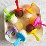 7-cavity DIY Mini Silicone Popsicle Mold with Colorful Sticks - Purple