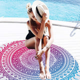 Mandala Print Quick Dry Beach Towels Sand Free Beach Blankets 150CM Beach Mats with Tassels