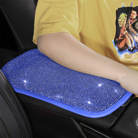 Universal Bling Rhinestones Car Armrest Cover Center Console Box Pad