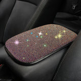 Universal Bling Rhinestones Car Armrest Cover Center Console Box Pad