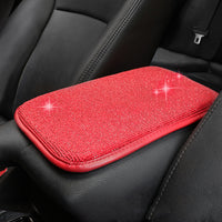 Universal Bling Rhinestones Car Armrest Cover Center Console Box Pad