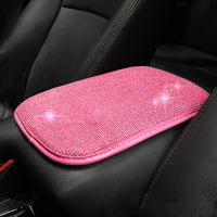 Universal Bling Rhinestones Car Armrest Cover Center Console Box Pad