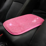 Universal Bling Rhinestones Car Armrest Cover Center Console Box Pad