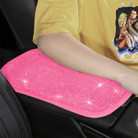 Universal Bling Rhinestones Car Armrest Cover Center Console Box Pad